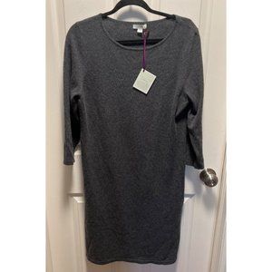 Still NWT -  NEW Garnet Hill | Cashmere Boatneck Sweater Dress Gray Sz L
